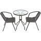 1/3/5 Piece Grey Rattan Bistro Set Table & Chairs Patio Outdoor Garden Furniture