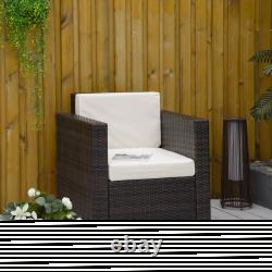 1 Seater Garden Patio Rattan Wicker Furniture Single Cube Chair Sofa Outdoor