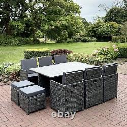 10 Seater Cube Rattan Garden Furniture Set Outdoor Patio Summer 2024 Collection