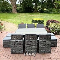 10 Seater Cube Rattan Garden Furniture Set Outdoor Patio Summer 2024 Collection