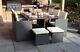 10 Seater Cube Rattan Outdoor Patio Garden Dining Furniture 6 Chairs + 4 Stools