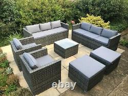 10 Seater Rattan Sofa Set Rattan Garden Furniture Patio Set 2 FREE COVERS