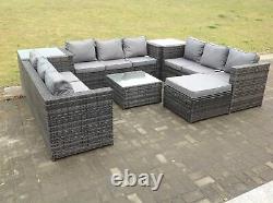 10 Seater Wicker Rattan Sofa Set Outdoor Garden Furniture Conservatory Patio
