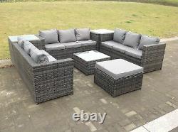 10 Seater Wicker Rattan Sofa Set Outdoor Garden Furniture Conservatory Patio