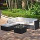 190cm Corner Rattan Sofa Set Outdoor Garden Furniture Patio L-shaped W Table