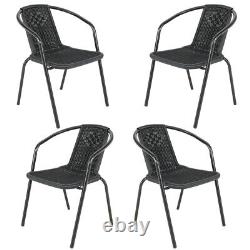 2 4 6 Rattan Garden Furniture Dining Chair Set Outdoor Patio Conservatory Wicker