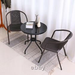 2/4/6x Garden Patio Rattan Chair Outdoor Furniture Bistro Dining Chair Stackable