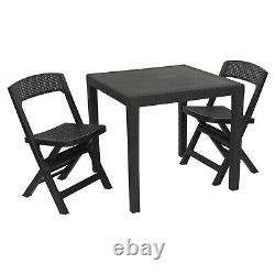 2,4pcGarden Plastic Patio Dining Whether Proof Table & Chairs Outdoors Furniture