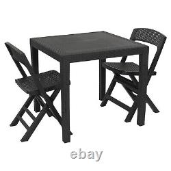 2,4pcGarden Plastic Patio Dining Whether Proof Table & Chairs Outdoors Furniture