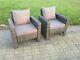 2 Pc High Back Rattan Arm Chair Patio Outdoor Garden Furniture With Cushion