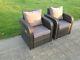 2 Pc Reclining Rattan Sofa Chair Patio Outdoor Garden Furniture Set With Cushion