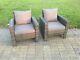 2 Pc Wicker Rattan Garden Chair Patio Outdoor Garden Furniture With Cushion
