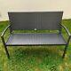 2 Seater Garden Bench Outdoor Patio Chair Furniture Park Seating Rattan Metal