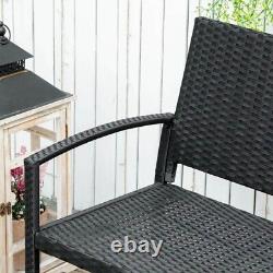 2 Seater Garden Bench Outdoor Patio Chair Furniture Park Seating Rattan Metal