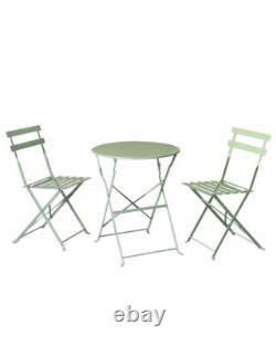 2 Seater Metal Bistro Set Folding Steel Garden Furniture Outdoor Patio Green