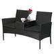 2 Seater Rattan Chair Garden Bench Furniture Set Patio Companion Love Seat Table