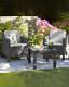 2 Seater Rattan Garden Furniture Bistro Set Keter Patio Table Chairs