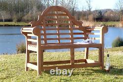 2 Seater Teak Wooden Garden Bench Outdoor Patio Seat Lutyen Chair Wood Furniture