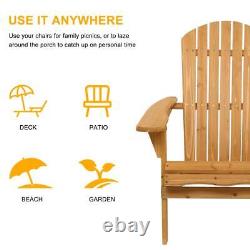 2 x Adirondack Chair Outdoor Seating Sun Lounger Garden Furniture Patio Armchair