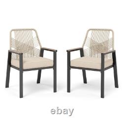 2x Patio Chair Rattan Chair Dining Chair Garden Furniture Wicker Chair WithCushion