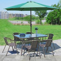 3/5/7 Pieces Garden Bistro Patio Furniture 60-150cm Table Set Chair Waterproof