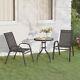 3 Pc Outdoor Garden Furniture Patio Balcony Bistro Set 2 Chairs & Table Set