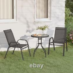 3 PC Outdoor Garden Furniture Patio Balcony Bistro Set 2 Chairs & Table Set