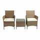 3 Pcs Bistro Set Patio Rattan Garden Furniture Outdoor 2 Chairs & Coffee Table
