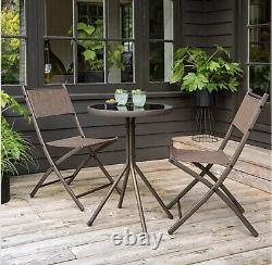 3 PIECE BISTRO SET GARDEN FURNITURE OUTDOOR PATIO DINING 2 SEATER. New