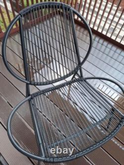 3 Piece Bistro Patio Set Garden Dining Furniture Table Outdoor Set Black NEW