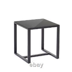 3 Piece Garden Furniture Set 2 Chairs & Table Patio Bistro Outdoor Set Black