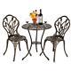 3 Piece Garden Furniture Set Patio Bistro Set Aluminum Dining Table And Chairs