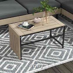 3 Piece L Shaped Garden Sofa Set with Table Cushions Outdoor Patio Furniture Set
