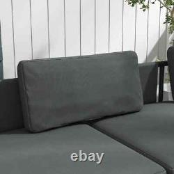 3 Piece L Shaped Garden Sofa Set with Table Cushions Outdoor Patio Furniture Set