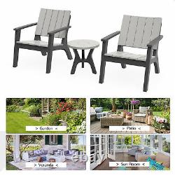 3 Piece Patio Bistro Set Outdoor Garden Furniture Set with Round Table and Chairs