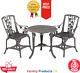 3 Piece Rose Armchair Table Bistro Patio Set Garden Furniture Vintage Outdoor G