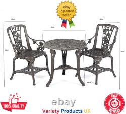 3 Piece Rose Armchair Table Bistro Patio Set Garden Furniture Vintage Outdoor G