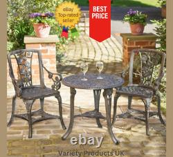 3 Piece Rose Armchair Table Bistro Patio Set Garden Furniture Vintage Outdoor G