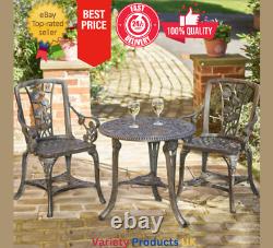 3 Piece Rose Armchair Table Bistro Patio Set Garden Furniture Vintage Outdoor G