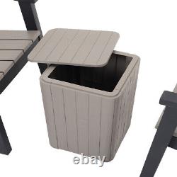 3 Piece Waterproof Garden Furniture Set Bistro Outdoor Chairs Bucket Table Patio