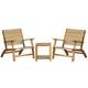 3 Piece Wooden Garden Bistro Set Acacia Wood Table Chair Patio Outdoor Furniture
