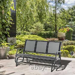 3-Seat Glider Rocking Chair for 3 People Garden Bench Patio Furniture Texteline