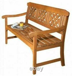3 Seater Hardwood Bench Classic Wooden Garden Patio Outdoor Furniture Indoor NEW
