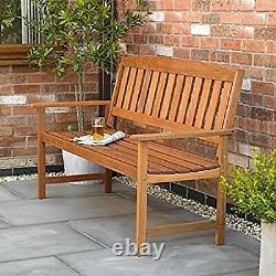 3 Seater Wooden Garden Bench Traditional Hardwood Outdoor Patio Furniture 120cm