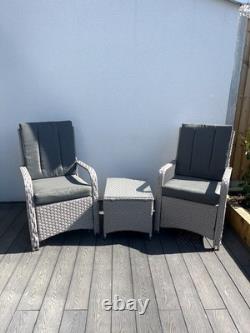 3 pcs Leigh Rattan Garden Furniture Patio Bistro Set