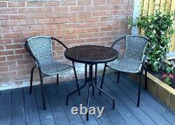 3 pcs PE Rattan Wicker Garden Furniture Patio Bistro Set