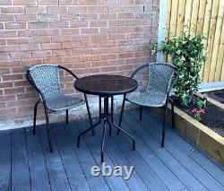 3 pcs PE Rattan Wicker Garden Furniture Patio Bistro Set