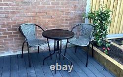 3 pcs PE Rattan Wicker Garden Furniture Patio Bistro Set