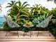3pc Patio Egg Chair Set With Glass Coffee Table Rattan String Garden Furniture