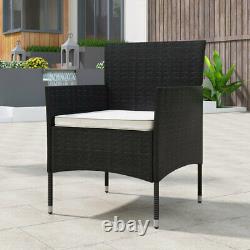 3PC Rattan Garden Furniture Set Outdoor Coffee Table Set Patio Sofa Arm Chairs